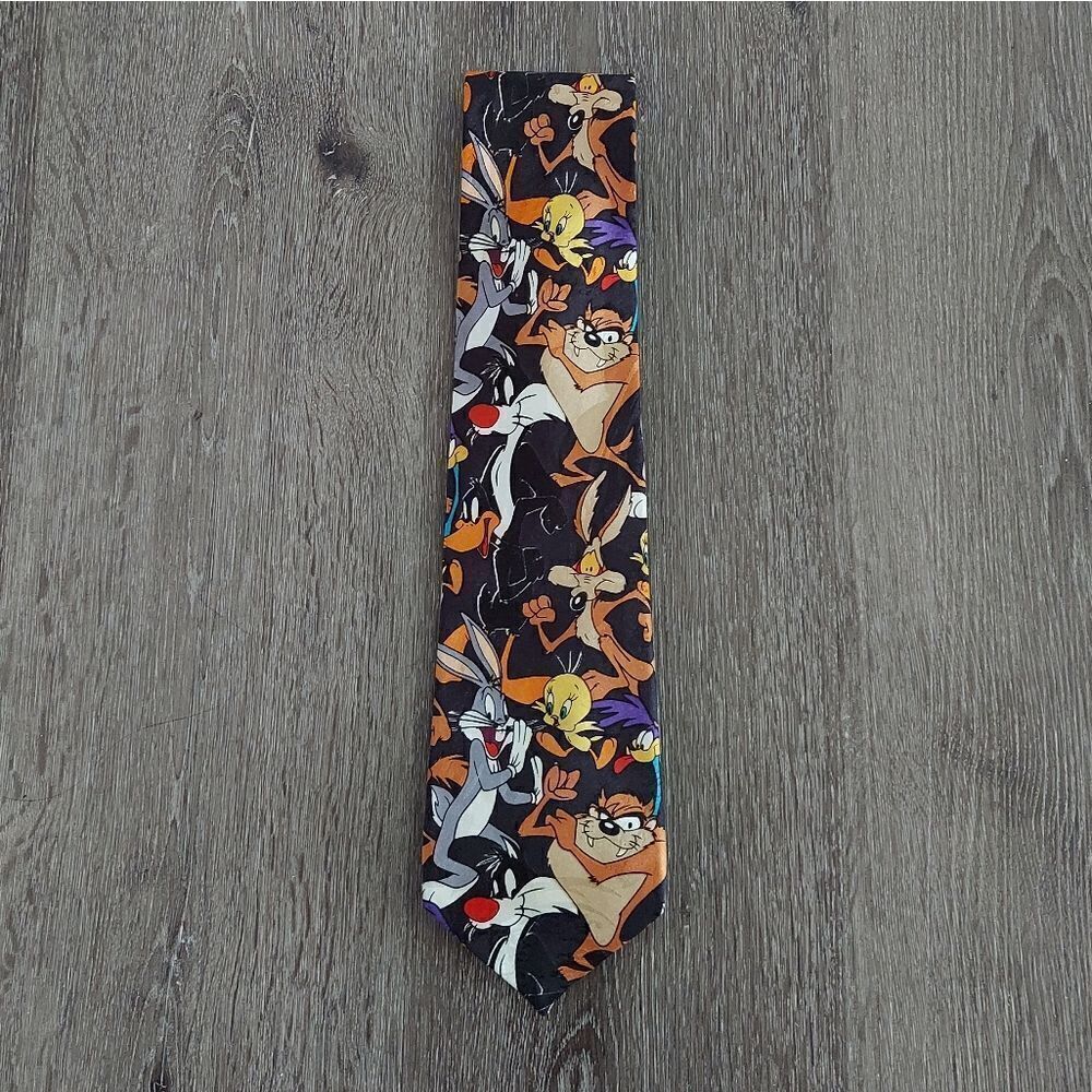 Vintage 90s Warner Bros. Looney Tunes Mania Tie